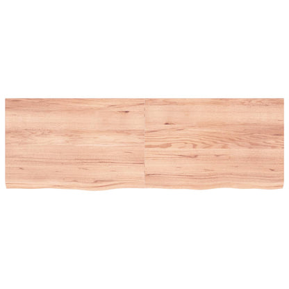 Wastafelblad 180x60x(2-6) cm behandeld massief hout lichtbruin