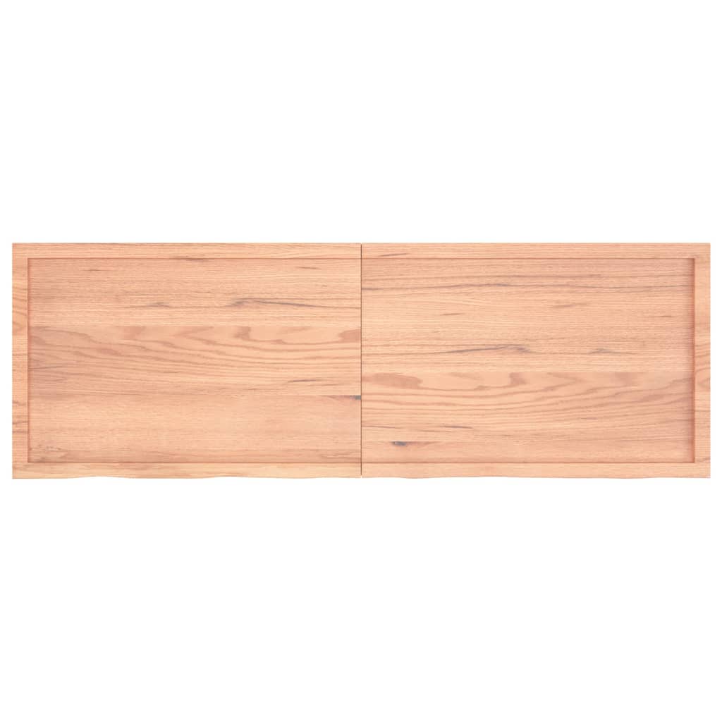 Wastafelblad 180x60x(2-6) cm behandeld massief hout lichtbruin