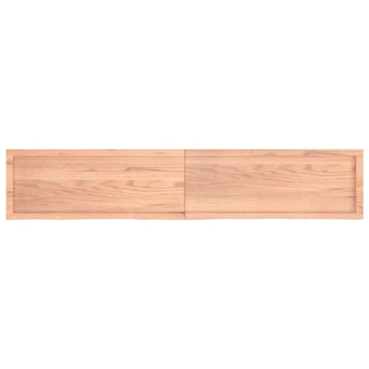 Wastafelblad 200x40x(2-4) cm behandeld massief hout lichtbruin