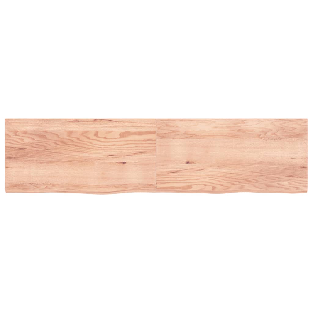 Wastafelblad 200x50x(2-4) cm behandeld massief hout lichtbruin