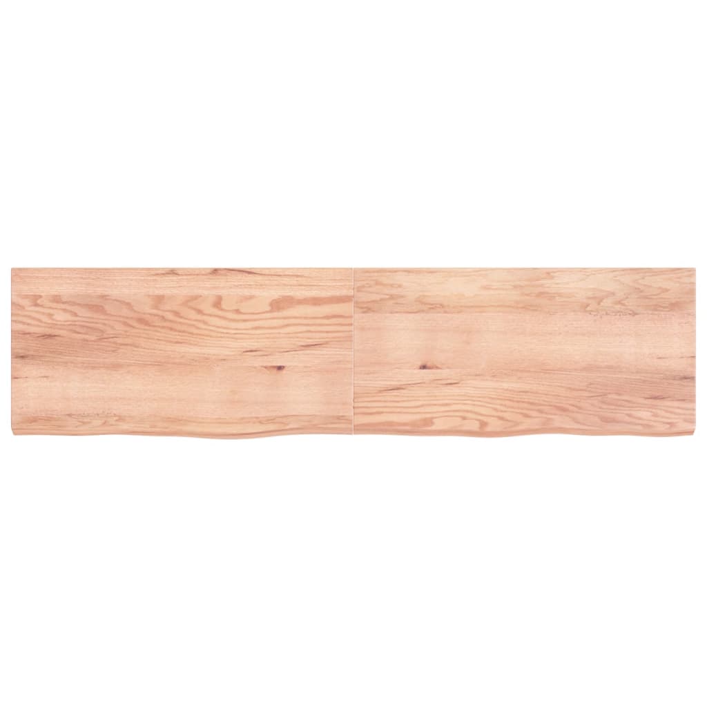 Wastafelblad 200x50x(2-6) cm behandeld massief hout lichtbruin