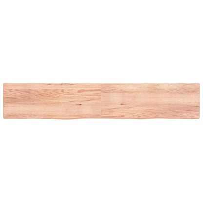 Wastafelblad 220x40x(2-4) cm behandeld massief hout lichtbruin