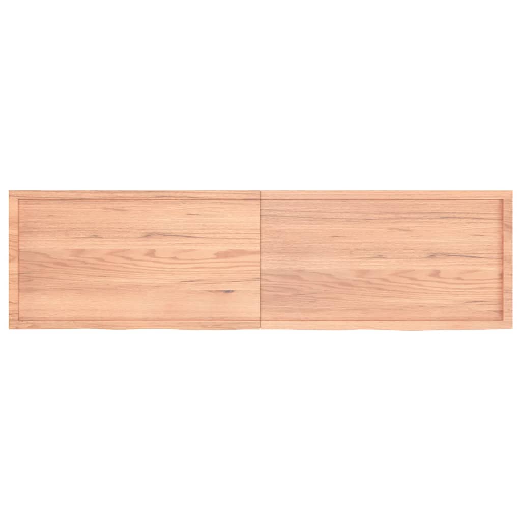 Wastafelblad 220x60x(2-4) cm behandeld massief hout lichtbruin