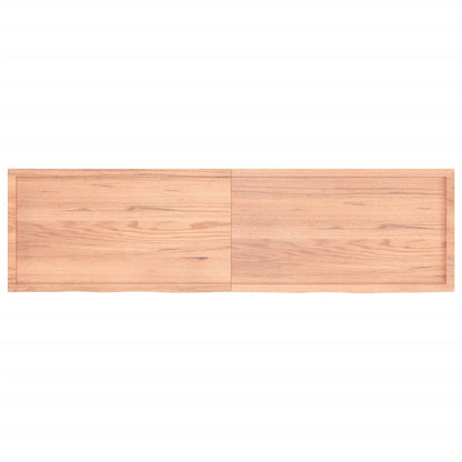 Wastafelblad 220x60x(2-6) cm behandeld massief hout lichtbruin