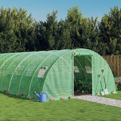 Tuinkas met stalen frame 56 m² 14x4x2 m groen