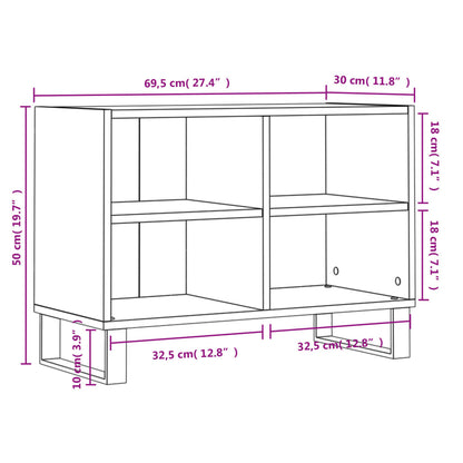 Tv-meubel 69,5x30x50 cm bewerkt hout grijs sonoma eikenkleurig