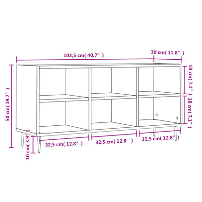 Tv-meubel 103,5x30x50 cm bewerkt hout betongrijs