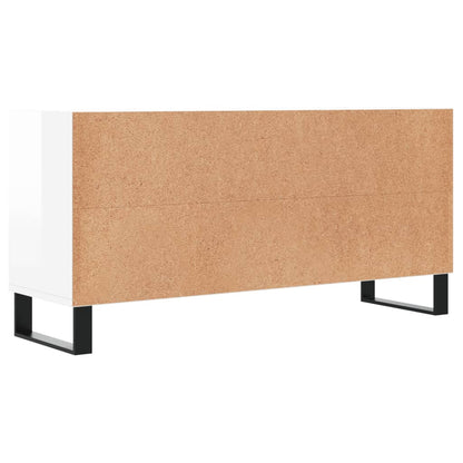 Tv-meubel 103,5x30x50 cm bewerkt hout hoogglans wit