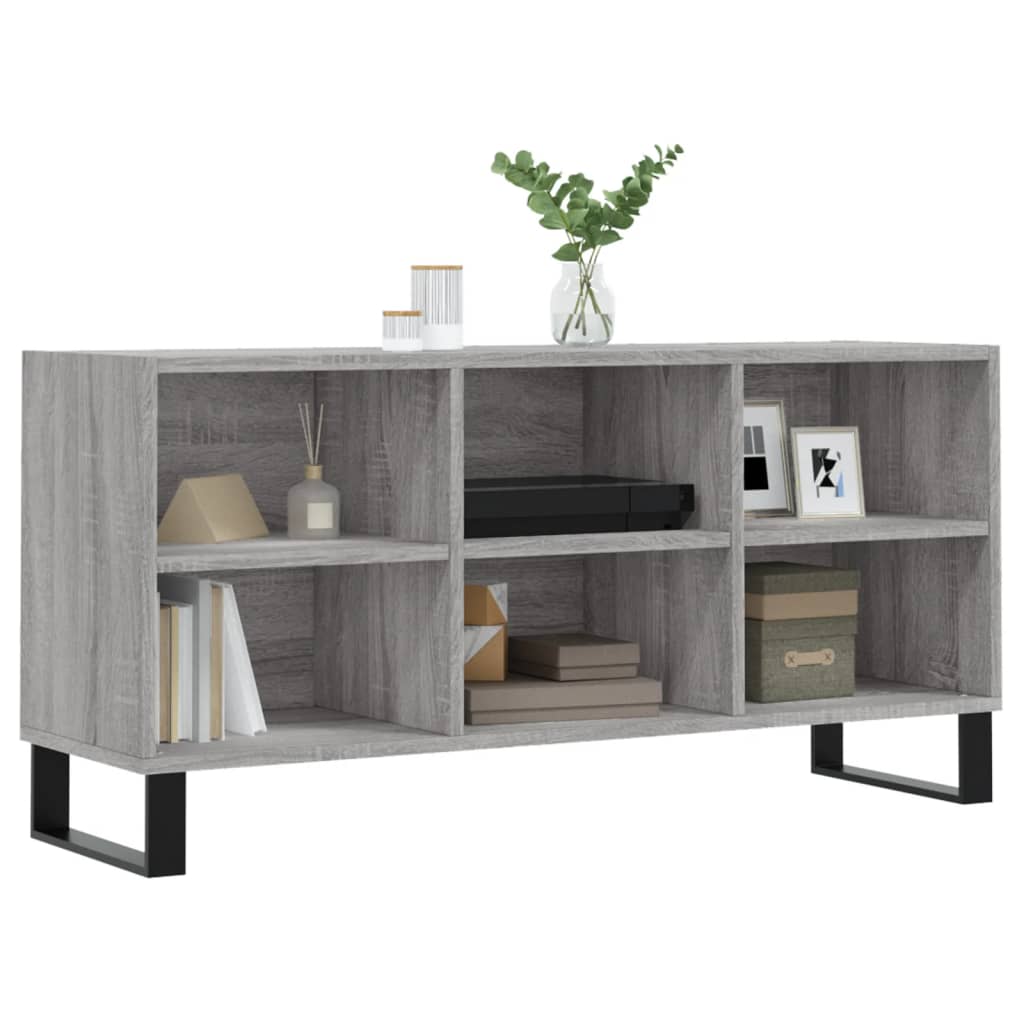 Tv-meubel 103,5x30x50 cm bewerkt hout grijs sonoma eikenkleurig