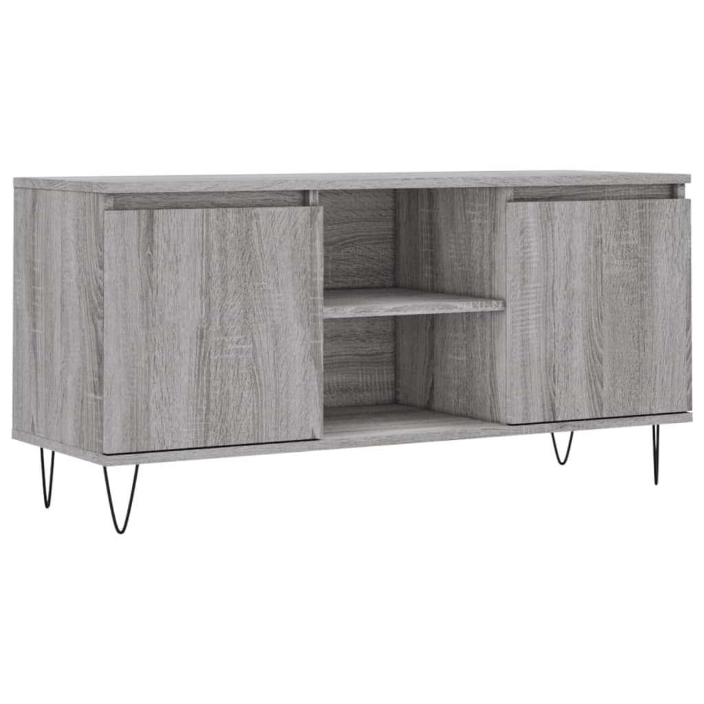 Tv-meubel 104x35x50 cm bewerkt hout grijs sonoma eikenkleurig