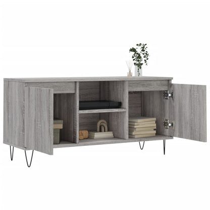 Tv-meubel 104x35x50 cm bewerkt hout grijs sonoma eikenkleurig