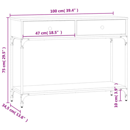 Wandtafel 100x34,5x75 cm bewerkt hout zwart