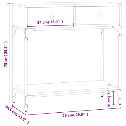 Wandtafel 75x34,5x75 cm bewerkt hout zwart