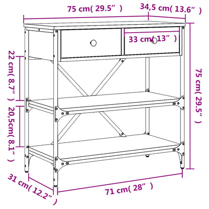 Wandtafel 75x34,5x75 cm bewerkt hout bruin eikenkleur