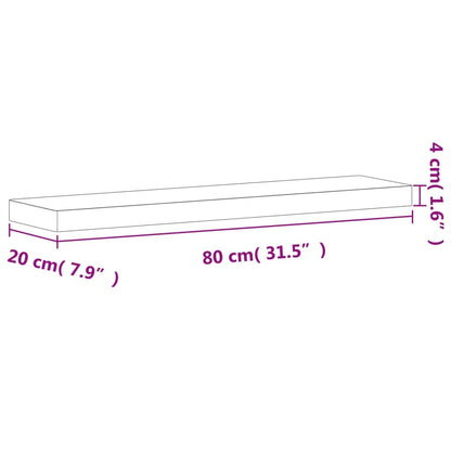 Wandschap 80x20x4 cm massief beukenhout