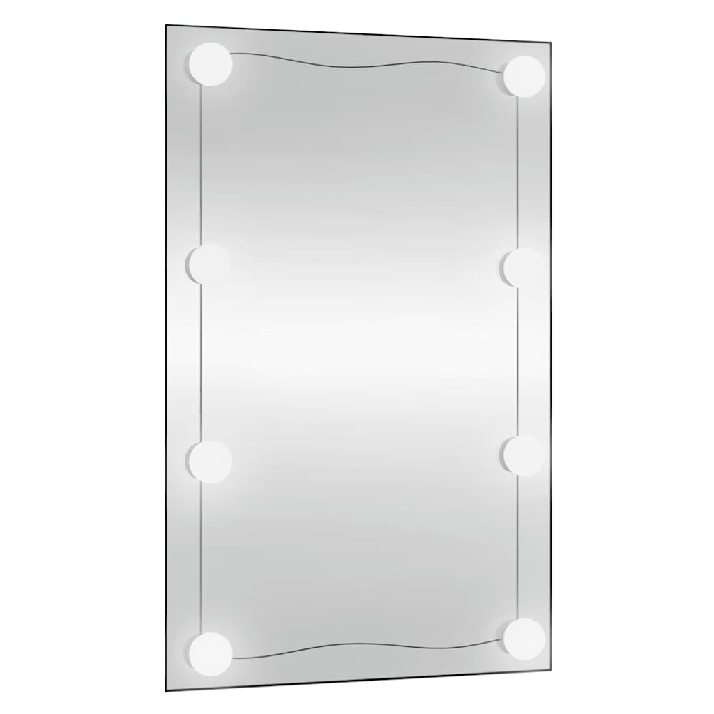 Wandspiegel met LED's rechthoekig 50x80 cm glas