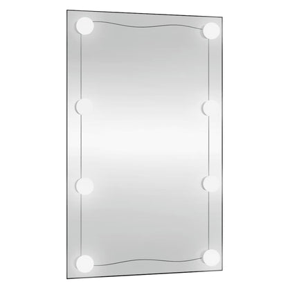 Wandspiegel met LED's rechthoekig 50x80 cm glas