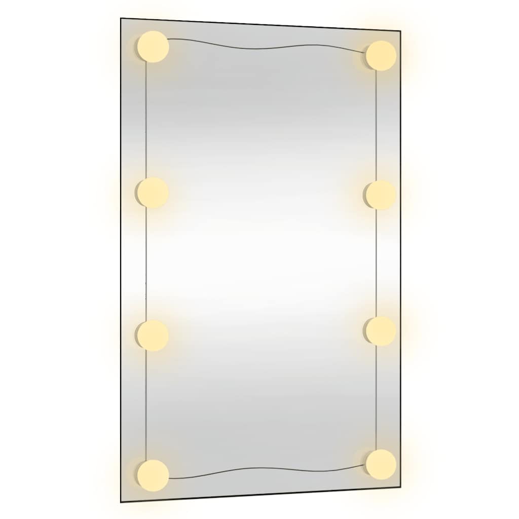 Wandspiegel met LED's rechthoekig 50x80 cm glas