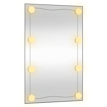 Wandspiegel met LED's rechthoekig 50x80 cm glas