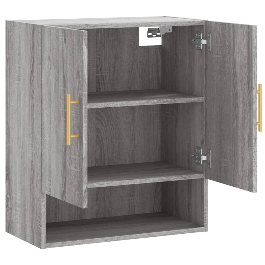 Wandkast 60x31x70 cm bewerkt hout grijs sonoma eikenkleurig