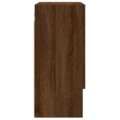 Wandkast 60x31x70 cm bewerkt hout bruin eikenkleur