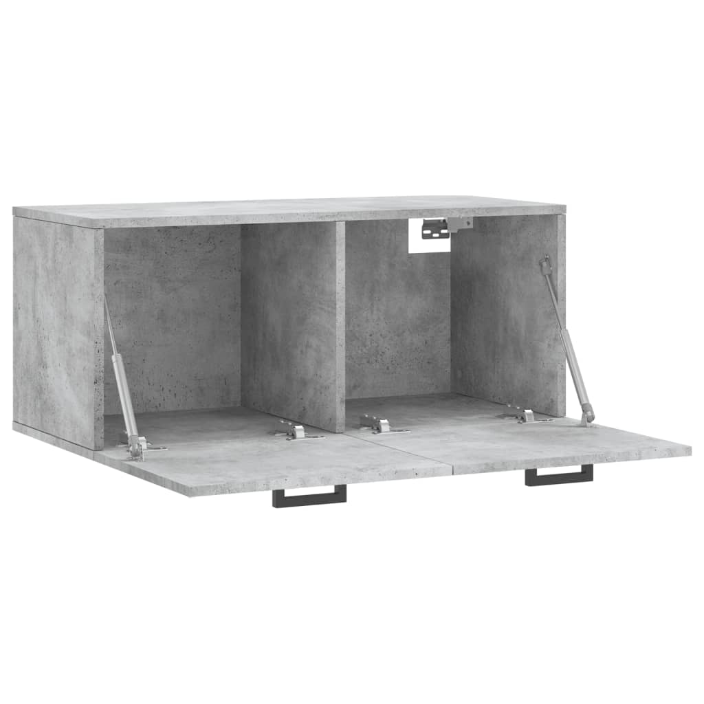 Wandkast 80x36,5x35 cm bewerkt hout betongrijs