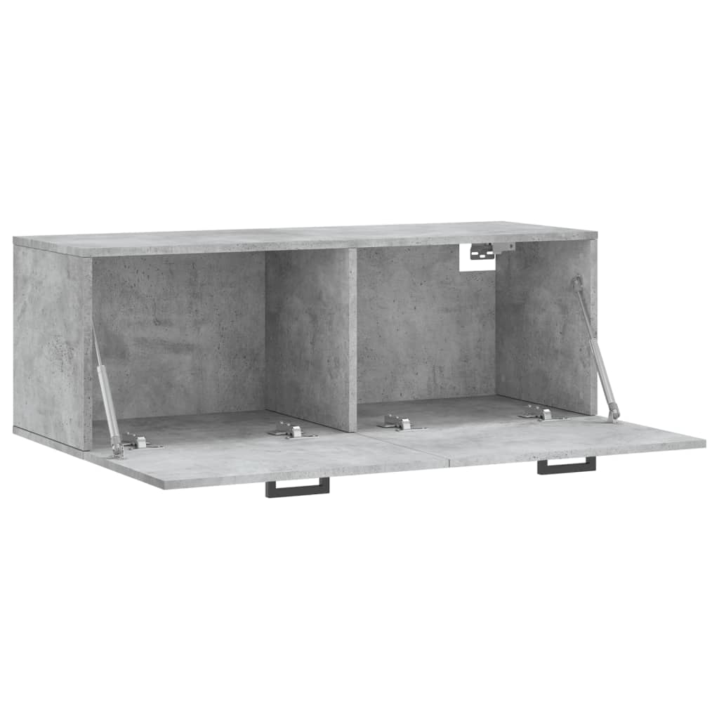 Wandkast 100x36,5x35 cm bewerkt hout betongrijs