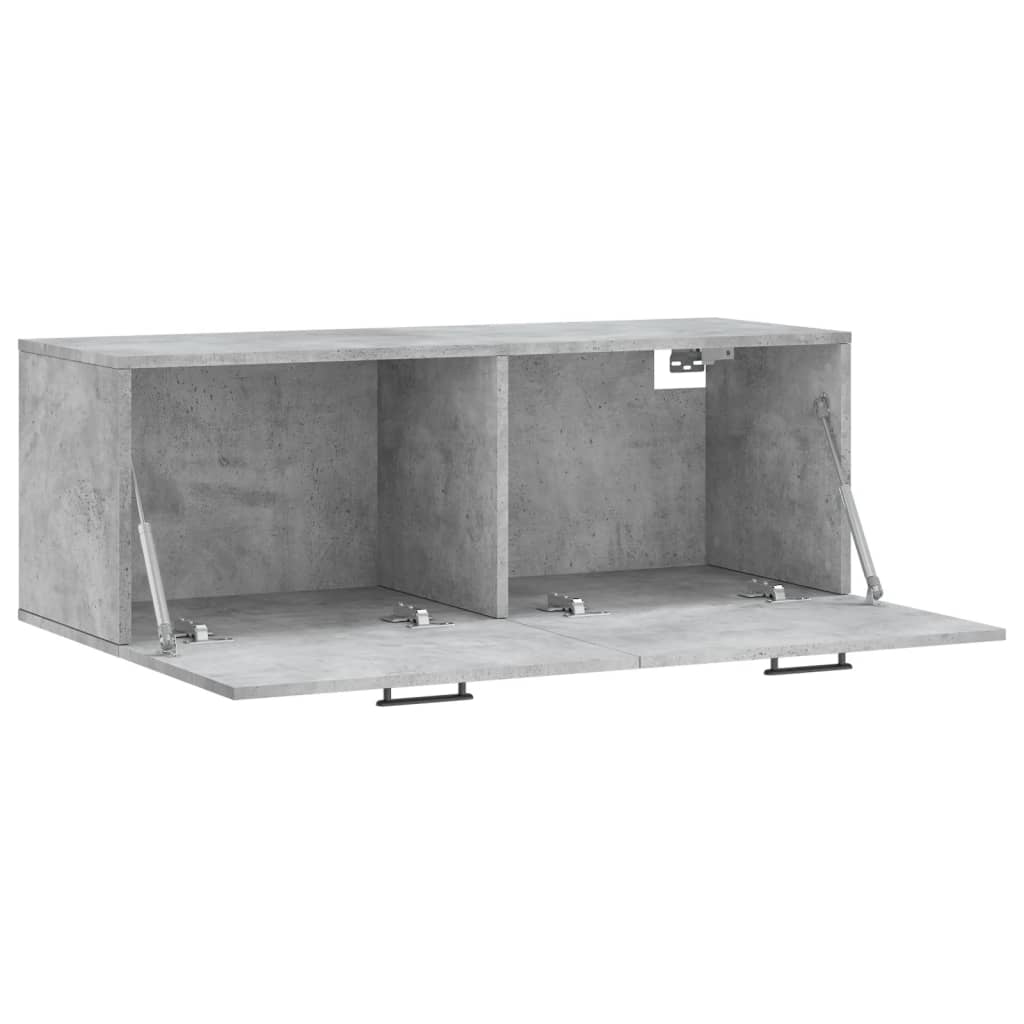 Wandkast 100x36,5x35 cm bewerkt hout betongrijs