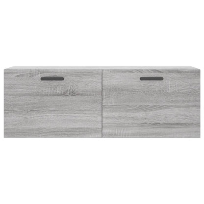 Wandkast 100x36,5x35 cm bewerkt hout grijs sonoma eikenkleurig