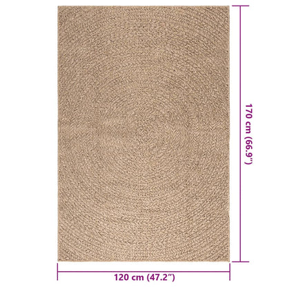 Vloerkleed ZIZUR binnen en buiten 120x170 cm jute look