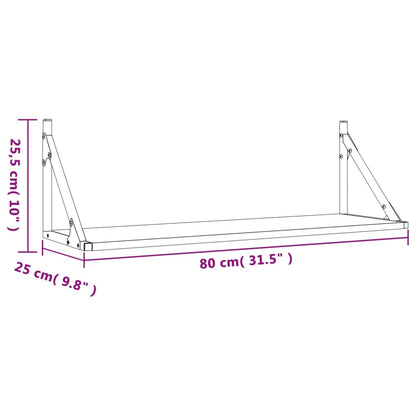 Wandschappen 2 st 80x25x25,5 cm bewerkt hout zwart