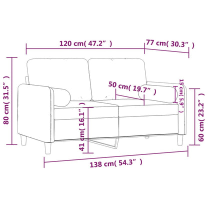 Tweezitsbank met sierkussens 120 cm fluweel wijnrood