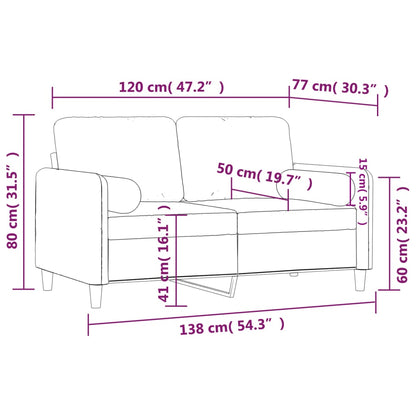 Tweezitsbank met sierkussens 120 cm fluweel zwart