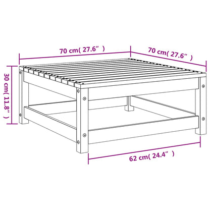 Tuinvoetenbank 70x70x30 cm massief grenenhout wit