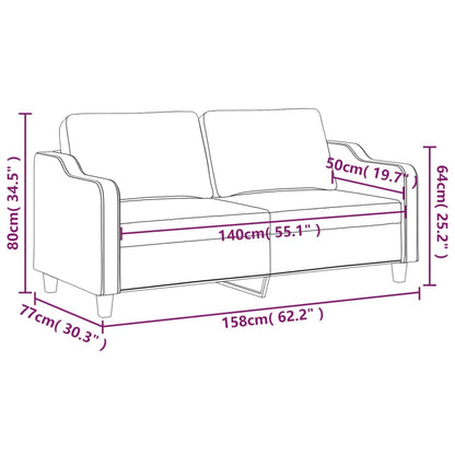 Tweezitsbank 140 cm stof wijnrood