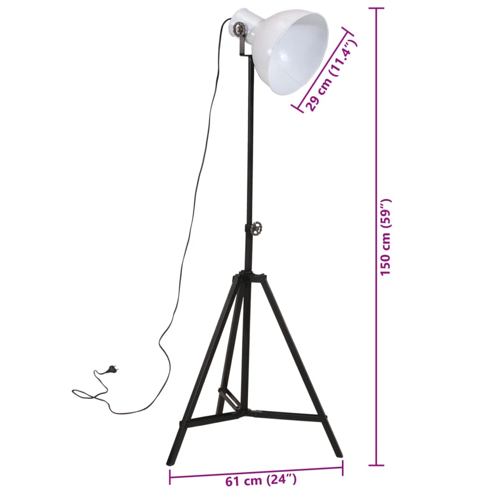 Vloerlamp 25 W E27 61x61x90/150 cm wit