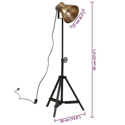 Vloerlamp 25 W E27 35x35x65/95 cm antiek messingkleurig