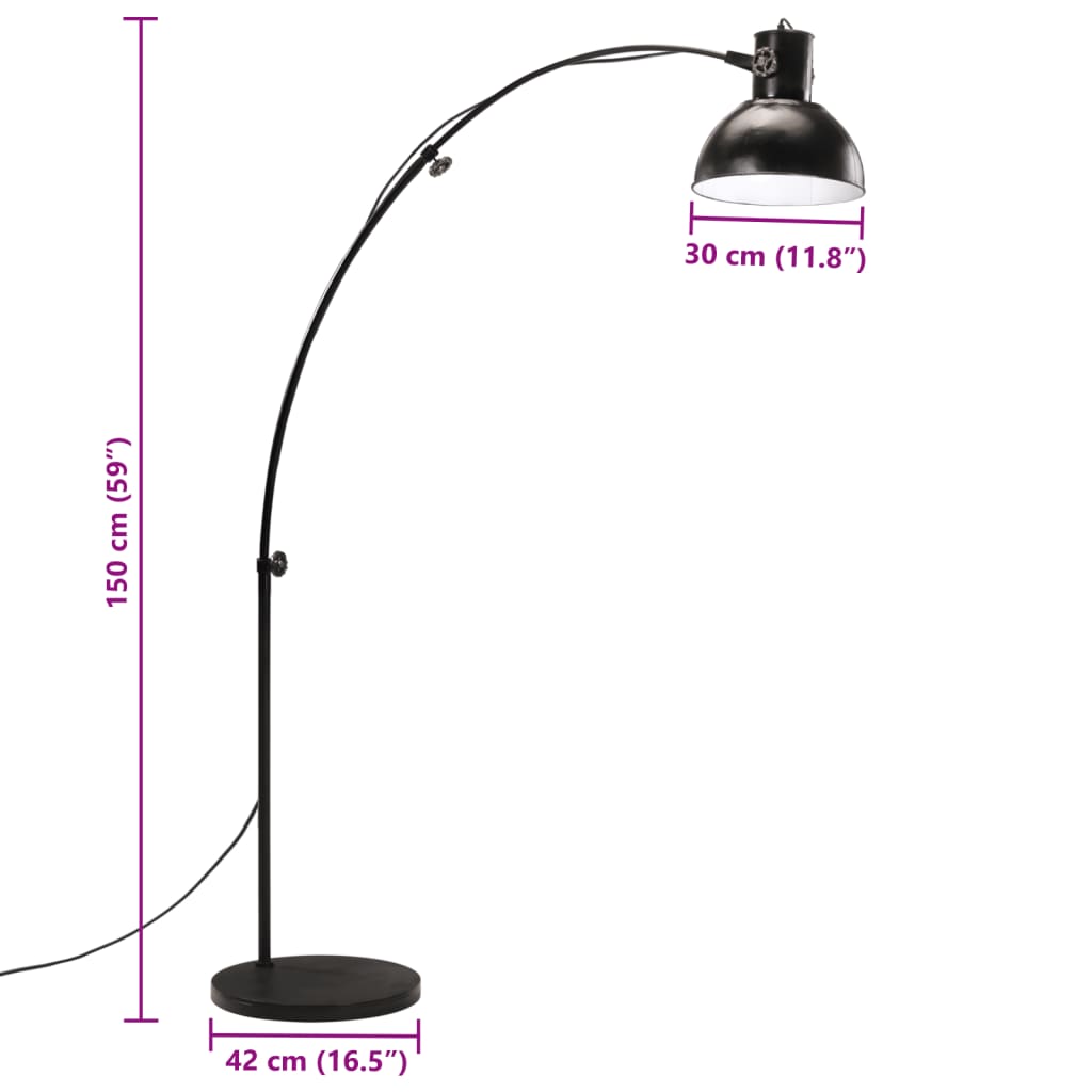 Vloerlamp 25 W E27 150 cm zwart