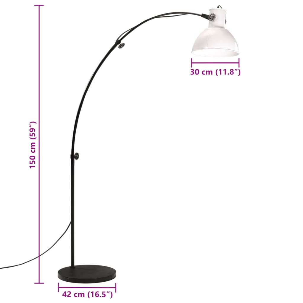 Vloerlamp 25 W E27 150 cm wit