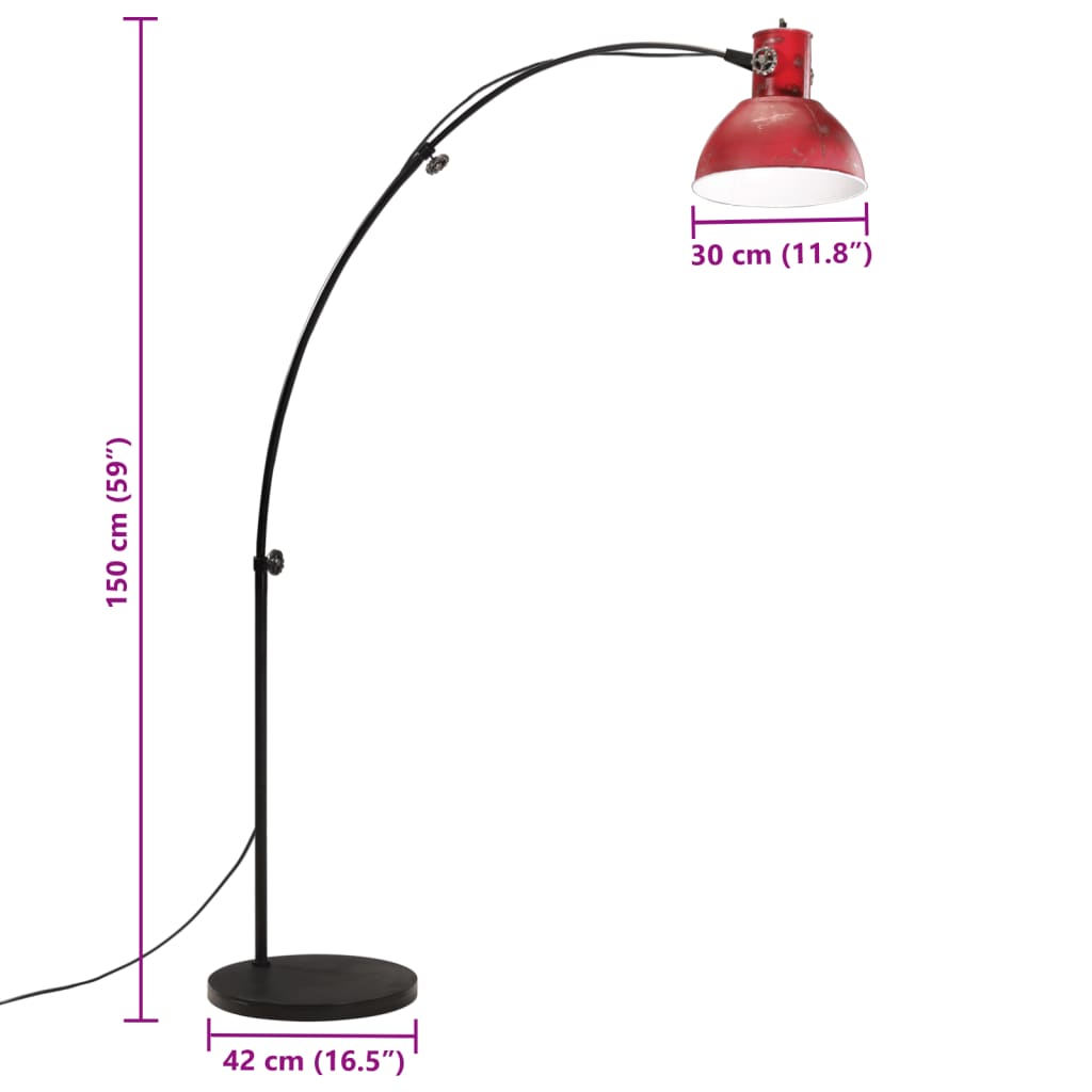 Vloerlamp 25 W E27 150 cm verweerd rood