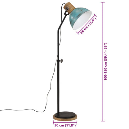 Vloerlamp 25 W E27 30x30x100-150 cm verweerd blauw