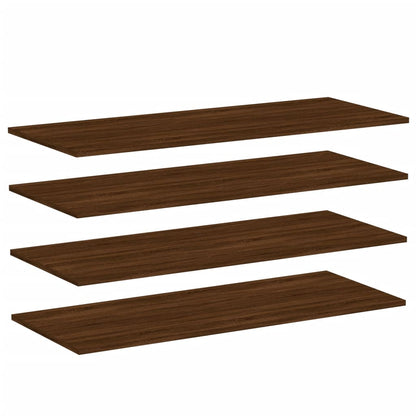 Wandschappen 4 st 100x40x1,5 cm bewerkt hout bruin eikenkleur