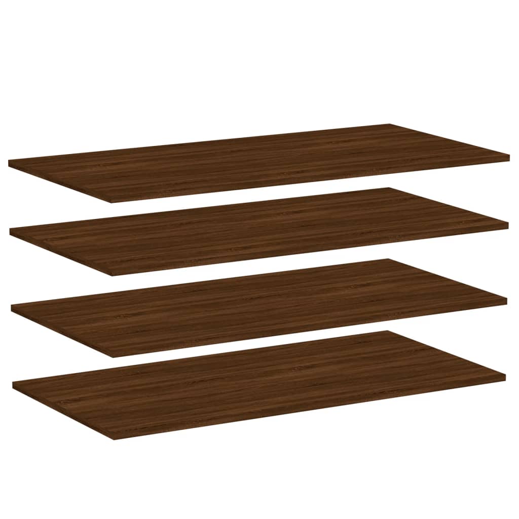 Wandschappen 4 st 100x50x1,5 cm bewerkt hout bruin eikenkleur