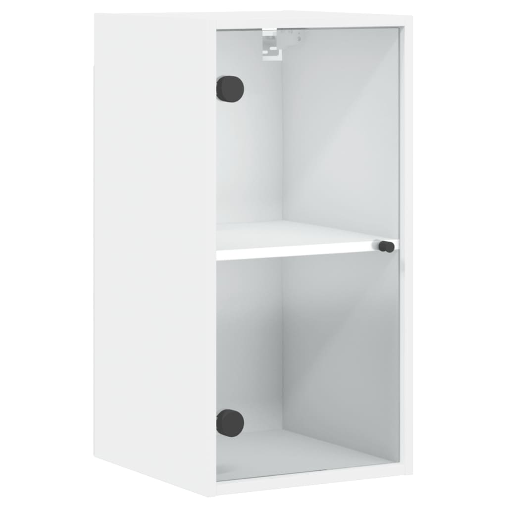 Wandkast met glazen deuren 35x37x68,5 cm wit