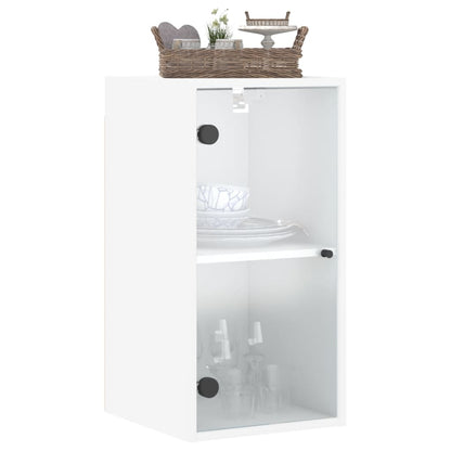 Wandkast met glazen deuren 35x37x68,5 cm wit