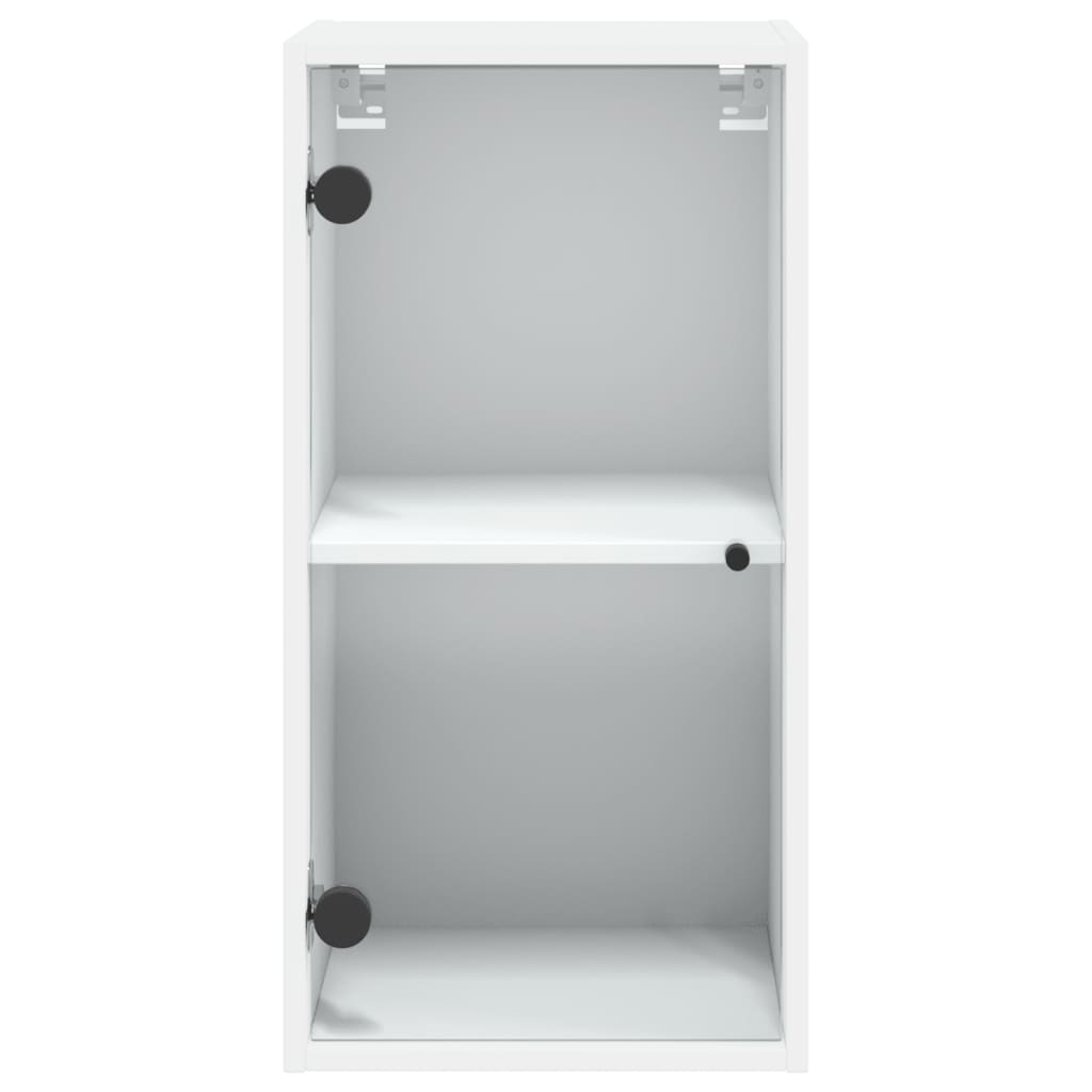 Wandkast met glazen deuren 35x37x68,5 cm wit