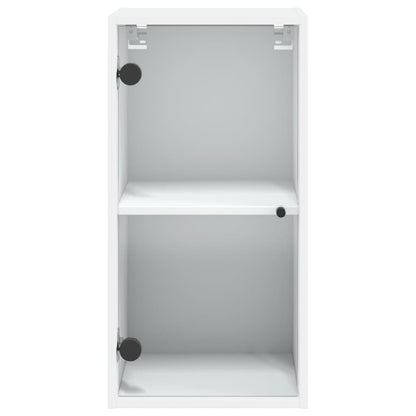 Wandkast met glazen deuren 35x37x68,5 cm wit