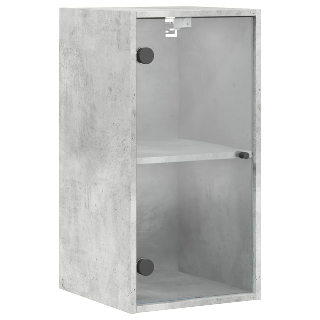 Wandkast met glazen deuren 35x37x68,5 cm betongrijs