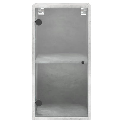 Wandkast met glazen deuren 35x37x68,5 cm betongrijs