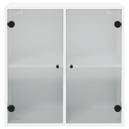 Wandkast met glazen deuren 68x37x68,5 cm wit